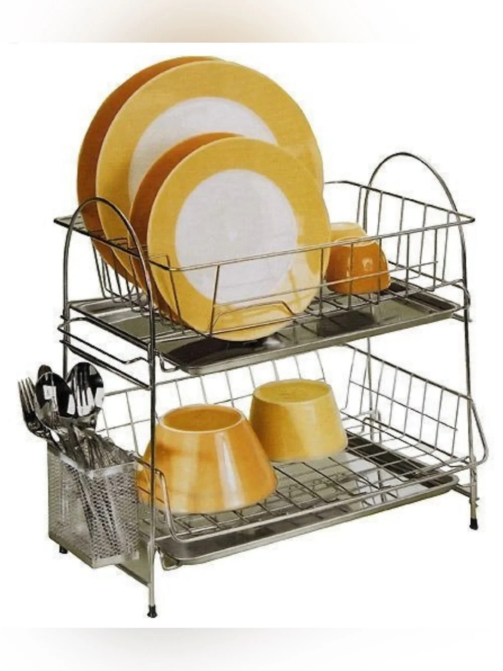 NIB Kitchen Collection High Quality Stainless Steel 2-Tier Dish Rack